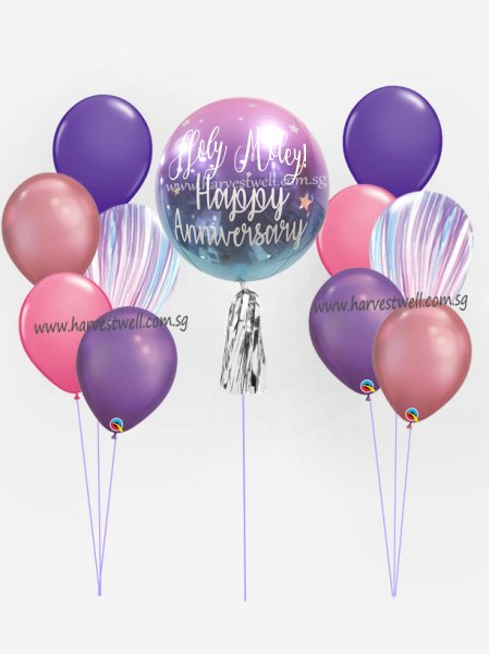 Personalize ORBZ Ombre Red Blue Balloon Bundle Set